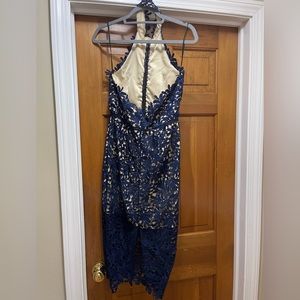 Lulus Devine Destiny Navy Blue MIDI dress